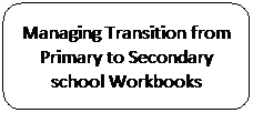 Rounded Rectangle: Managing Transition from Primary to Secondary school Workbooks
